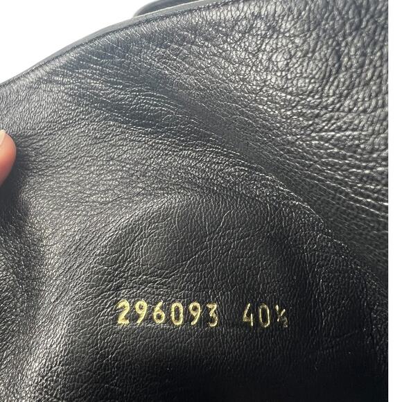 Gucci Soho Black Suede Over-The-Knee Boots GG Logo Size 40.5 / US 10.5 - Picture 14 of 16
